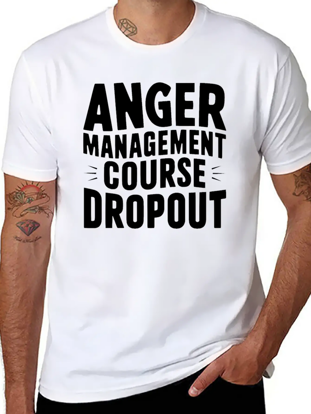 Anger Management Course Dropout Classic Crew Neck Graphic Tee – Everyday Minimal Look
