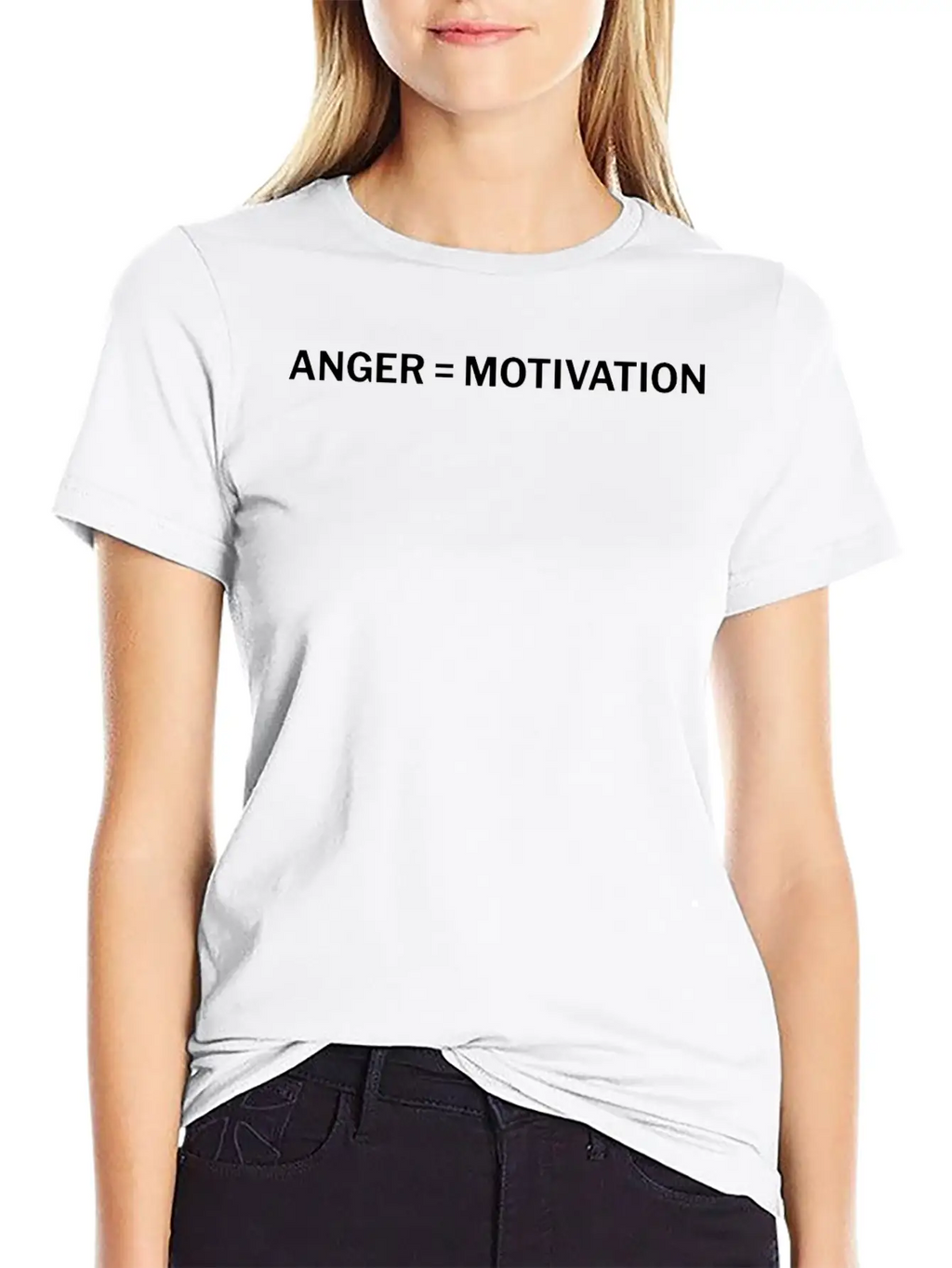 Anger = Motivation Classic Crew Neck Graphic Tee – Everyday Minimal Look