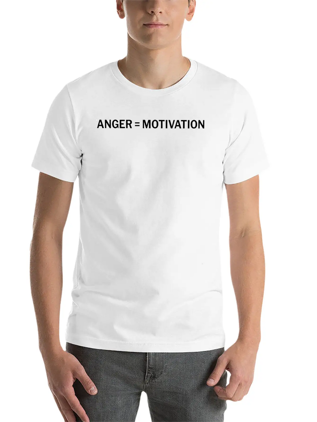 Anger = Motivation Classic Crew Neck Graphic Tee – Everyday Minimal Look