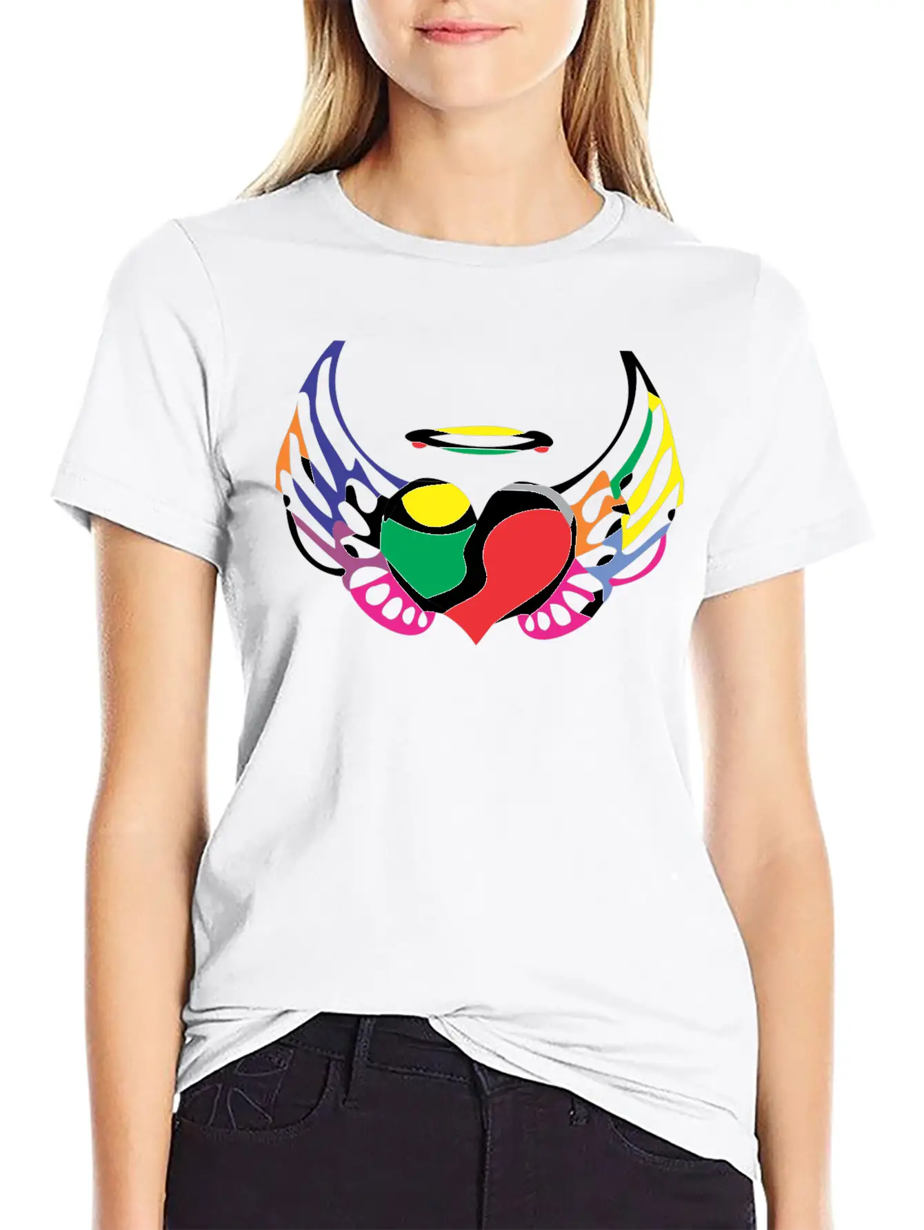 Angle Full Color Child Painting Simple Everyday Graphic Tee – Lightweight Summer Wear