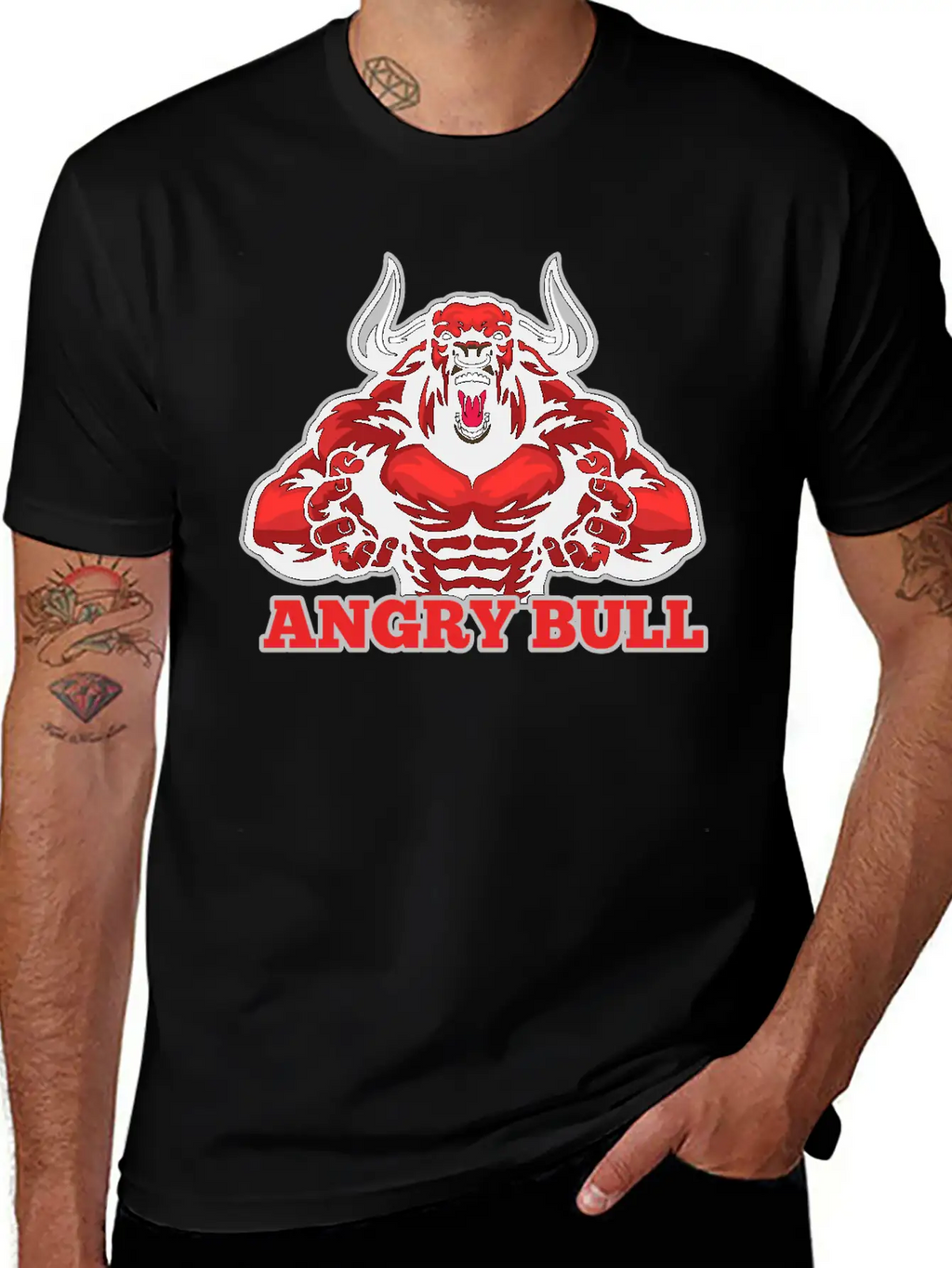 Angry Bull Design Timeless Short Sleeve Tee – Comfy And Minimalist Design