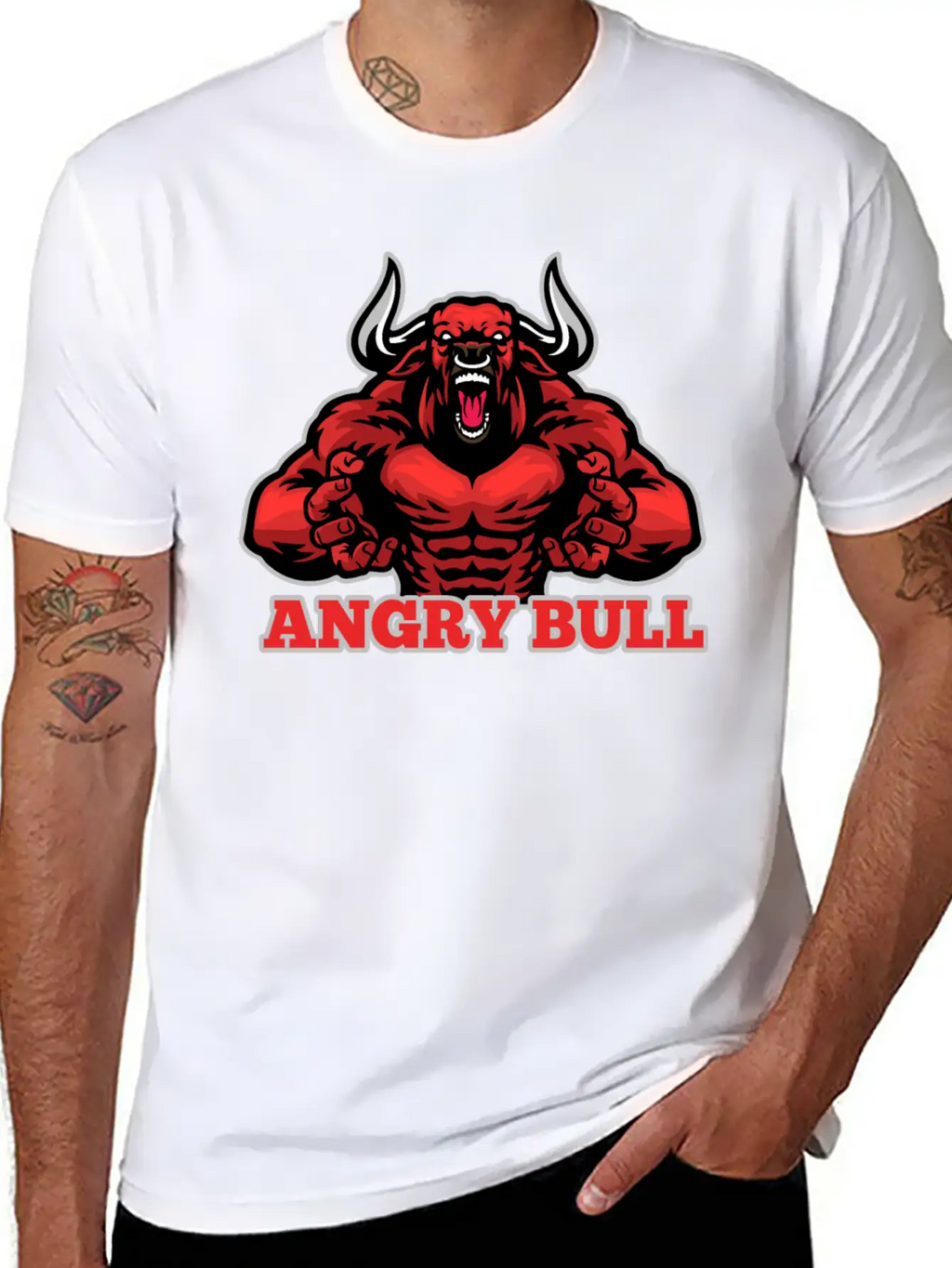 Angry Bull Design Timeless Short Sleeve Tee – Comfy And Minimalist Design