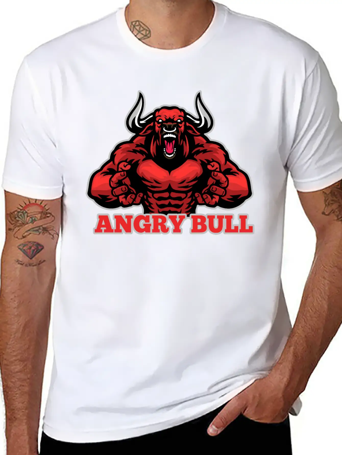 Angry Bull Design Timeless Short Sleeve Tee – Comfy And Minimalist Design