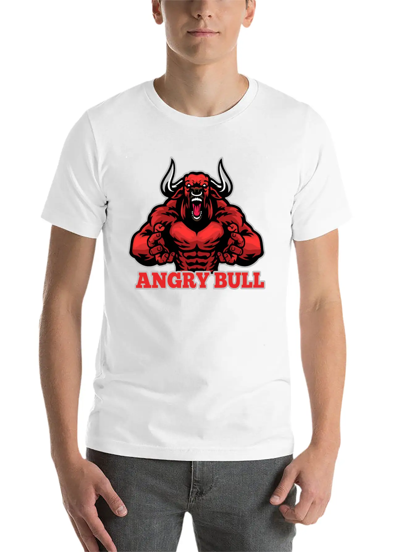 Angry Bull Design Timeless Short Sleeve Tee – Comfy And Minimalist Design