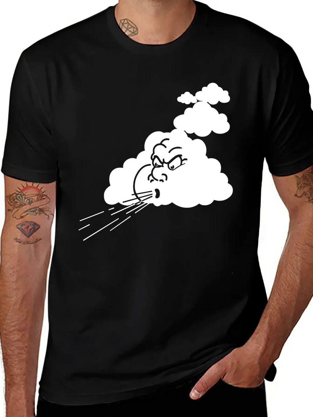 Angry Cloud Breathable Soft Cotton T-Shirt – Timeless Casual Look