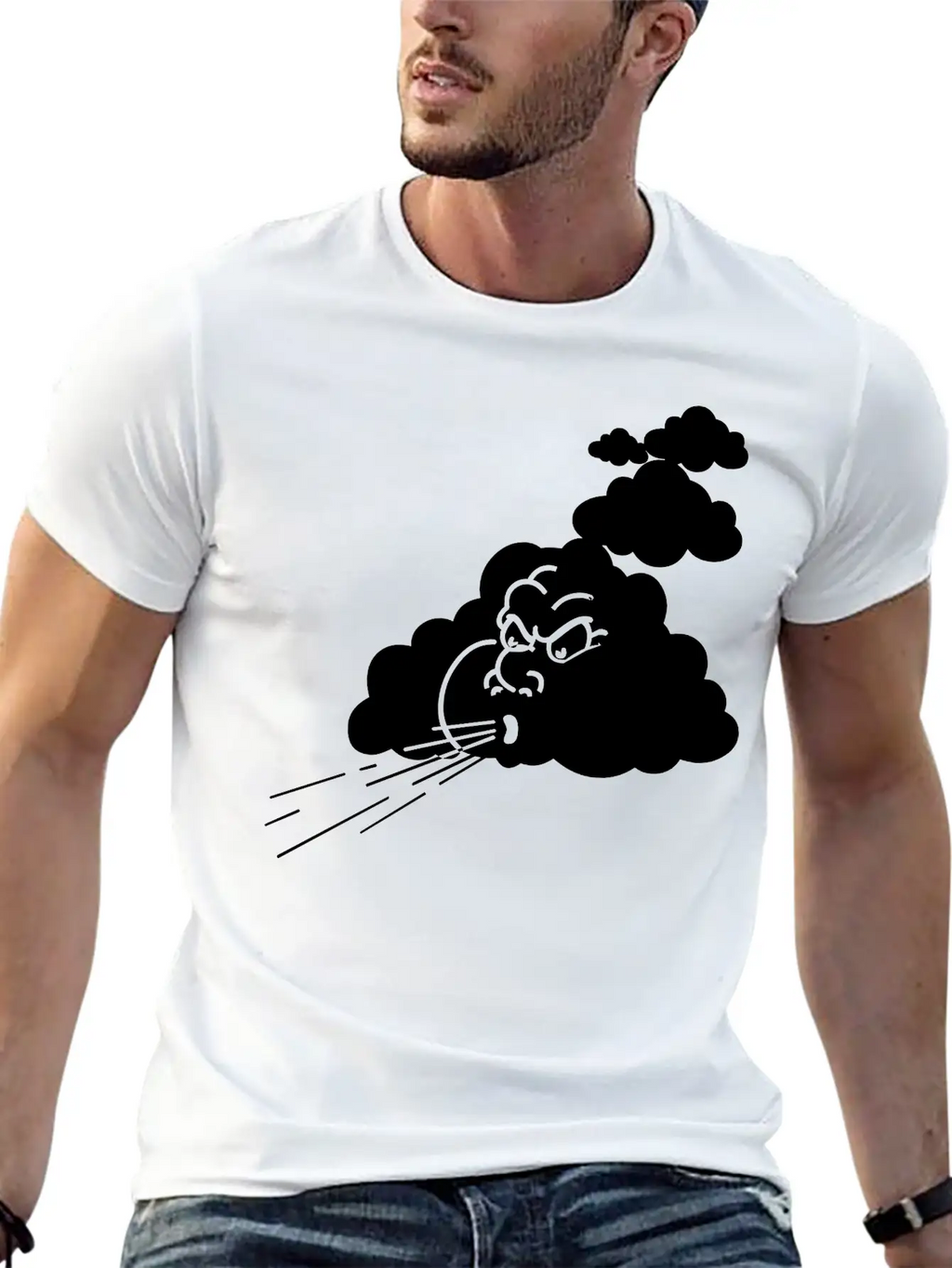 Angry Cloud Breathable Soft Cotton T-Shirt – Timeless Casual Look