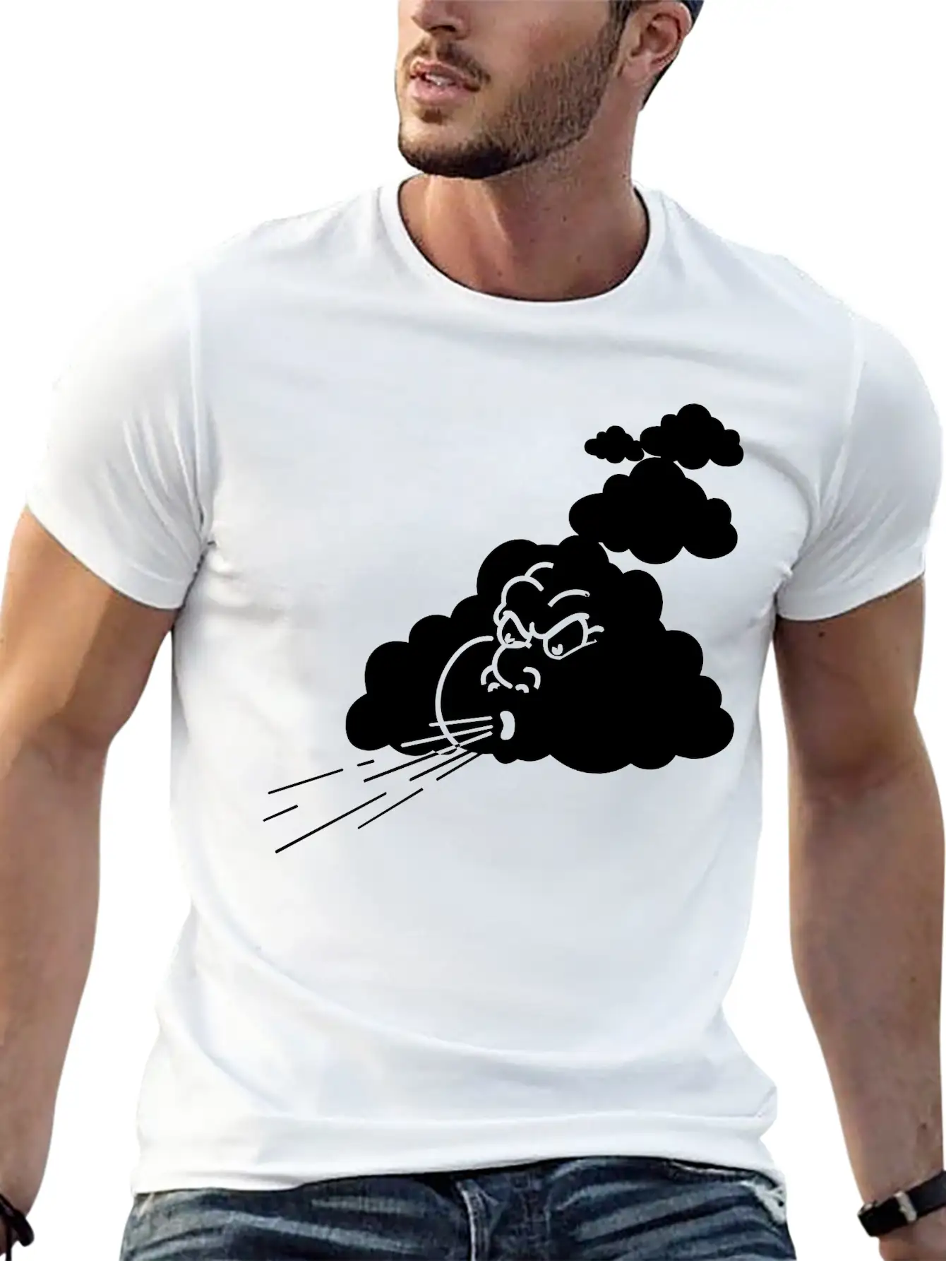 Angry Cloud Breathable Soft Cotton T-Shirt – Timeless Casual Look