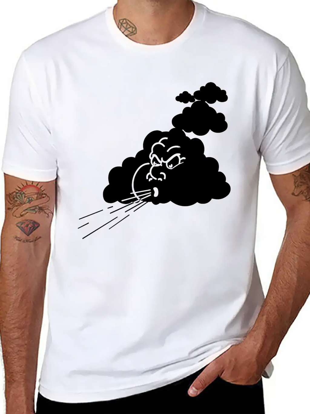Angry Cloud Breathable Soft Cotton T-Shirt – Timeless Casual Look