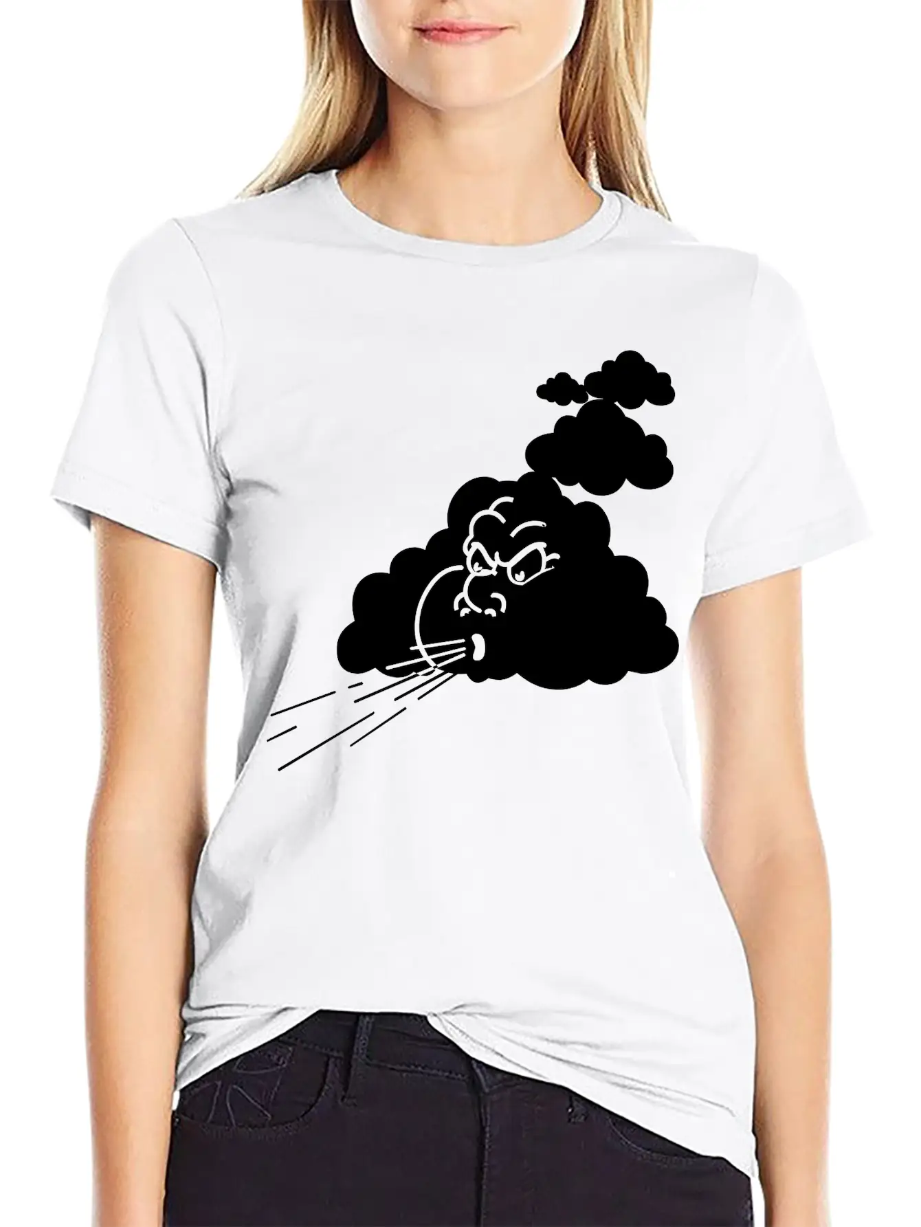 Angry Cloud Breathable Soft Cotton T-Shirt – Timeless Casual Look