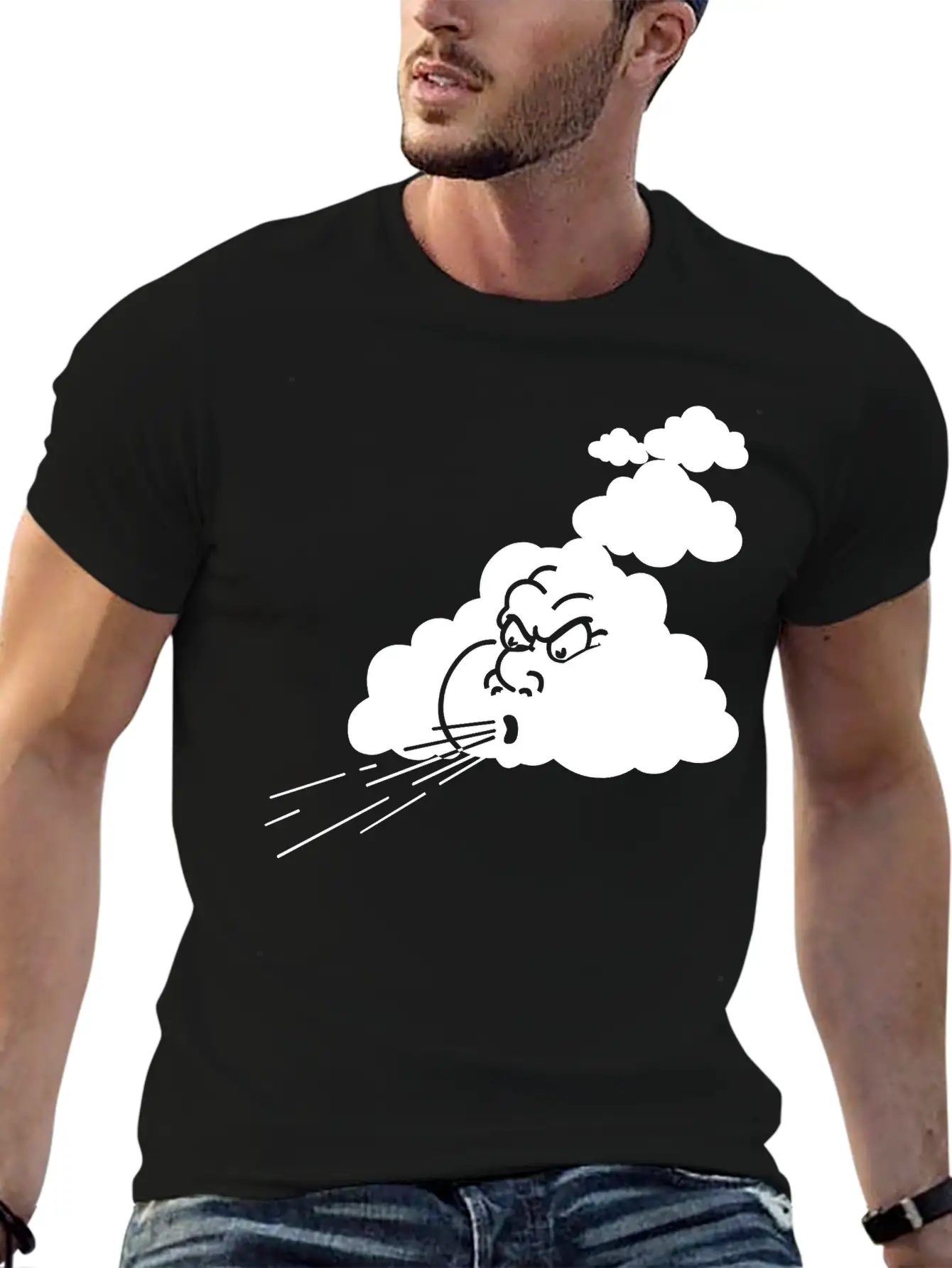Angry Cloud Breathable Soft Cotton T-Shirt – Timeless Casual Look