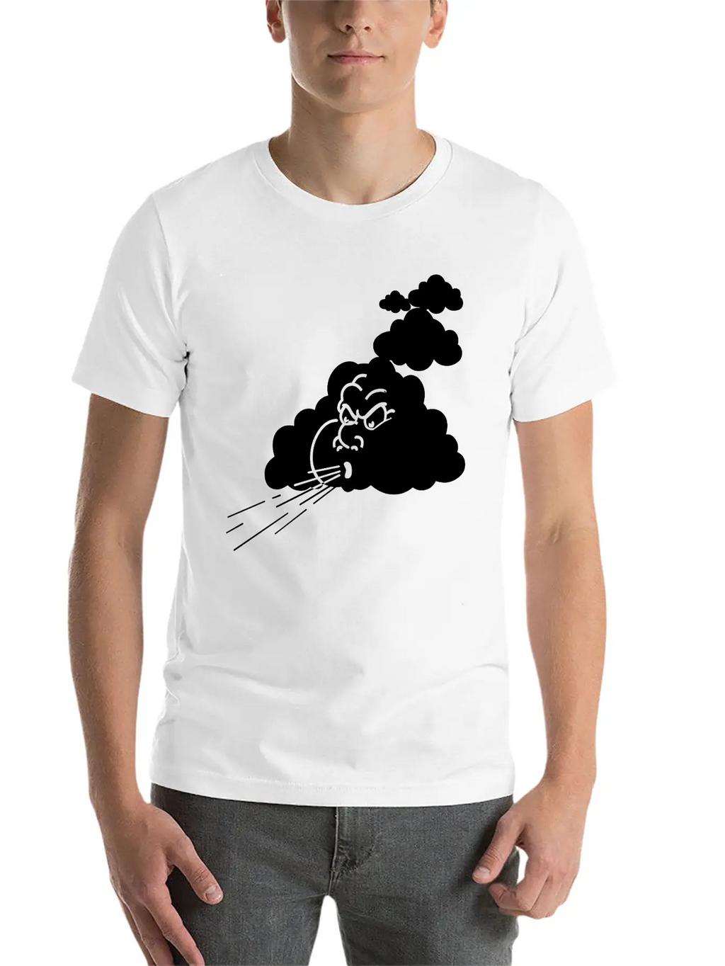 Angry Cloud Breathable Soft Cotton T-Shirt – Timeless Casual Look