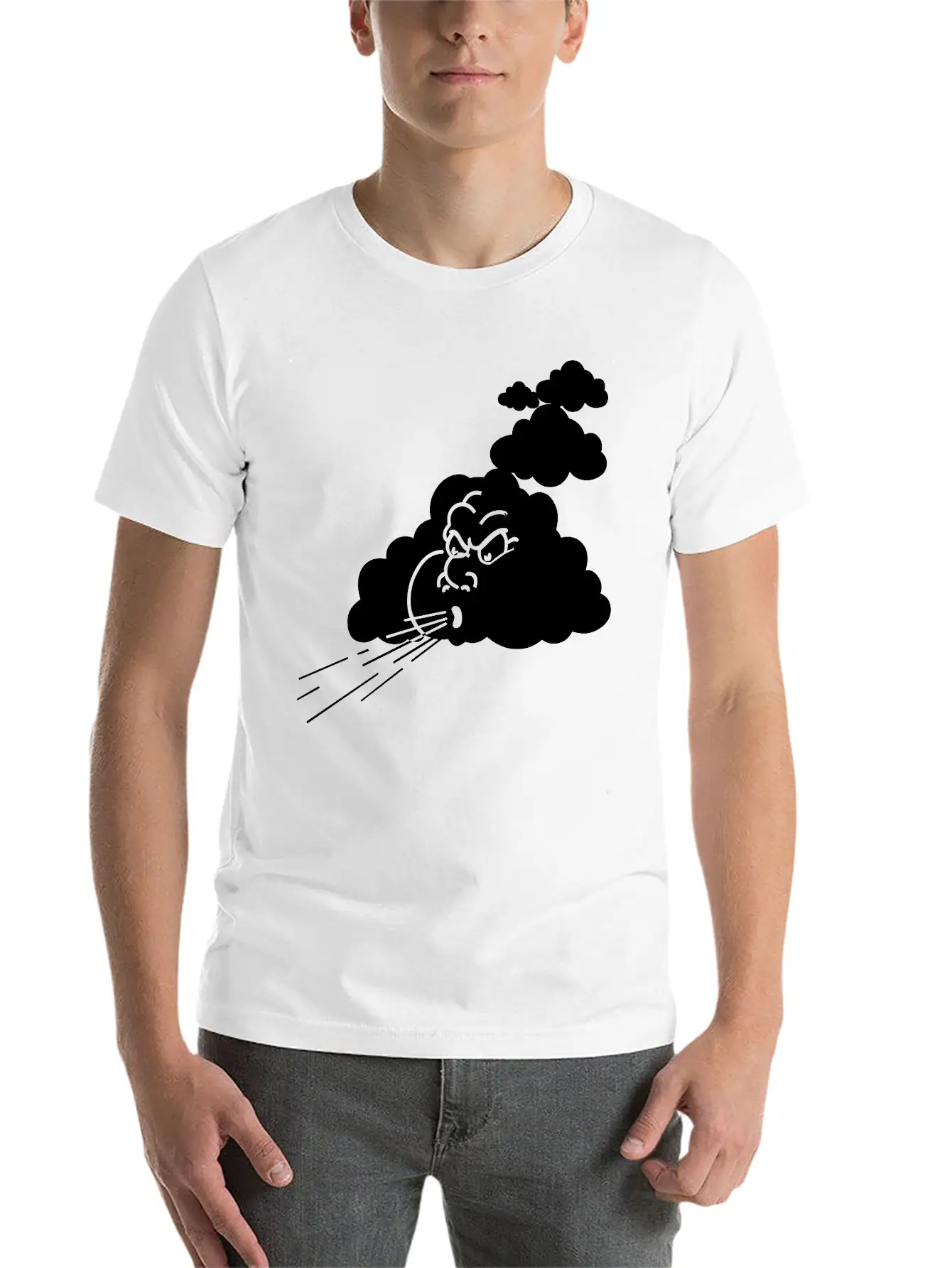 Angry Cloud Breathable Soft Cotton T-Shirt – Timeless Casual Look