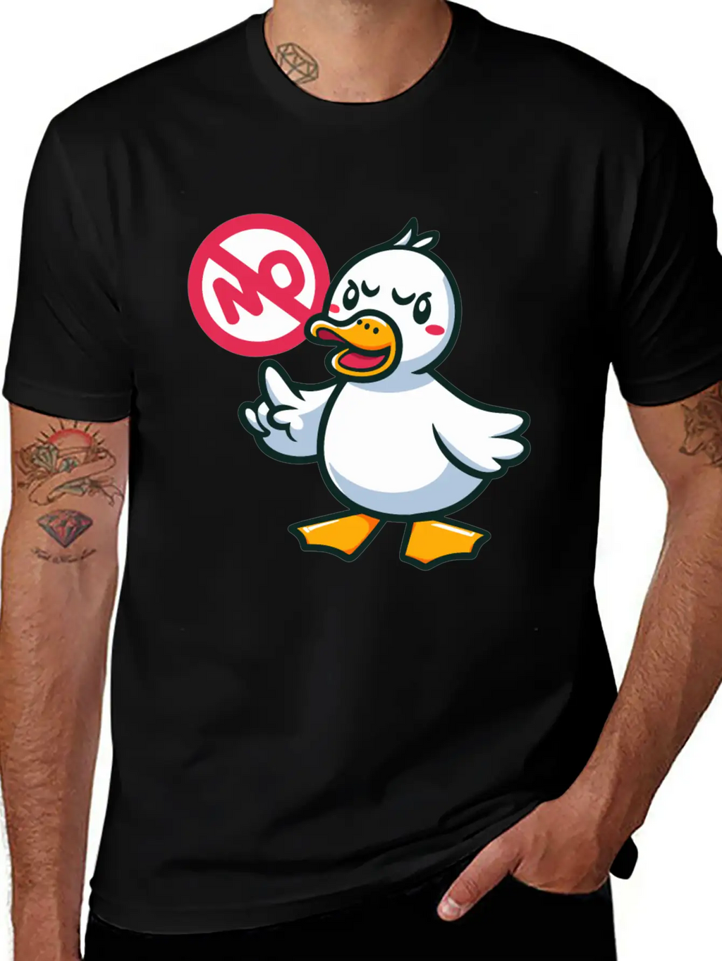 Angry Duck Says No Timeless Short Sleeve Tee – Comfy And Minimalist Design