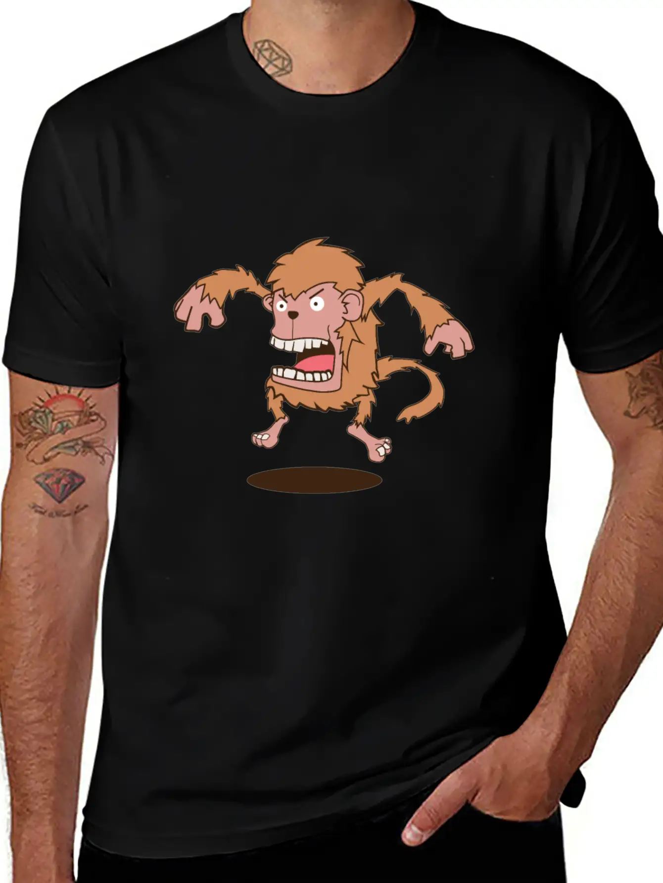 Angry Monkey T-Shirt & Gift Timeless Short Sleeve Tee – Comfy And Minimalist Design