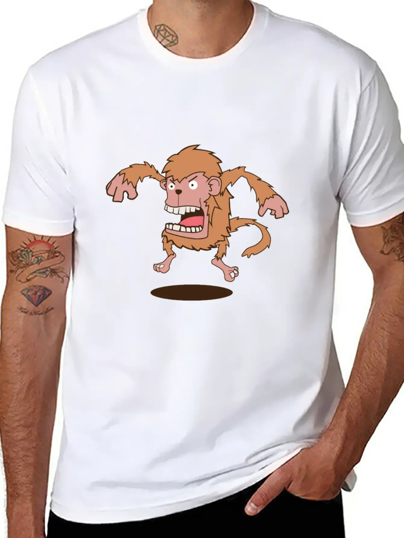 Angry Monkey T-Shirt & Gift Timeless Short Sleeve Tee – Comfy And Minimalist Design