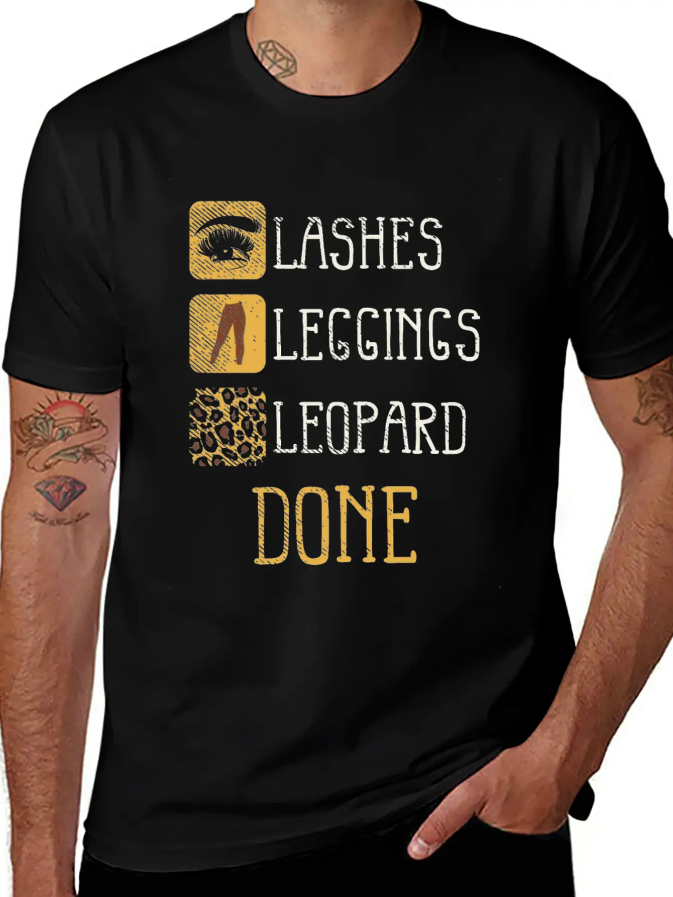Animal Print Makeup Beauty - Lashes And Leopard Classic Fit Graphic Tee For Daily Comfort – Unisex Cotton Shirt