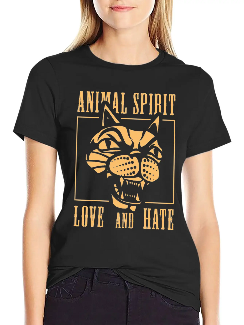 Animal Spirit Love And Hate Cat Unisex Casual T-Shirt – Clean Design For Daily Comfort