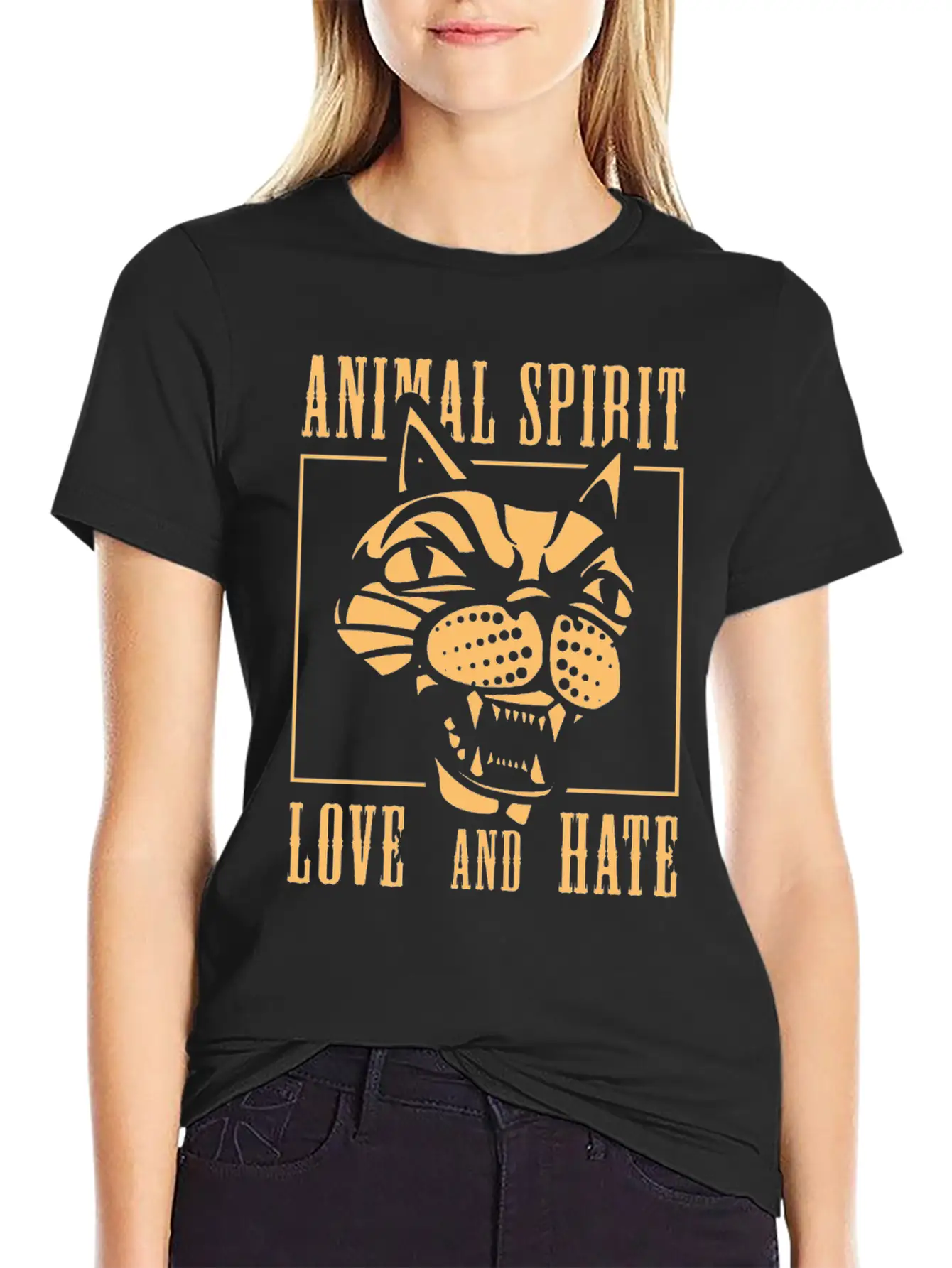 Animal Spirit Love And Hate Cat Unisex Casual T-Shirt – Clean Design For Daily Comfort