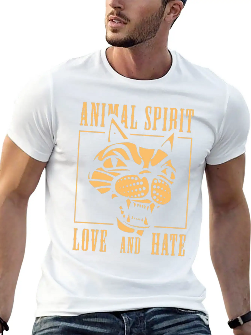 Animal Spirit Love And Hate Cat Unisex Casual T-Shirt – Clean Design For Daily Comfort