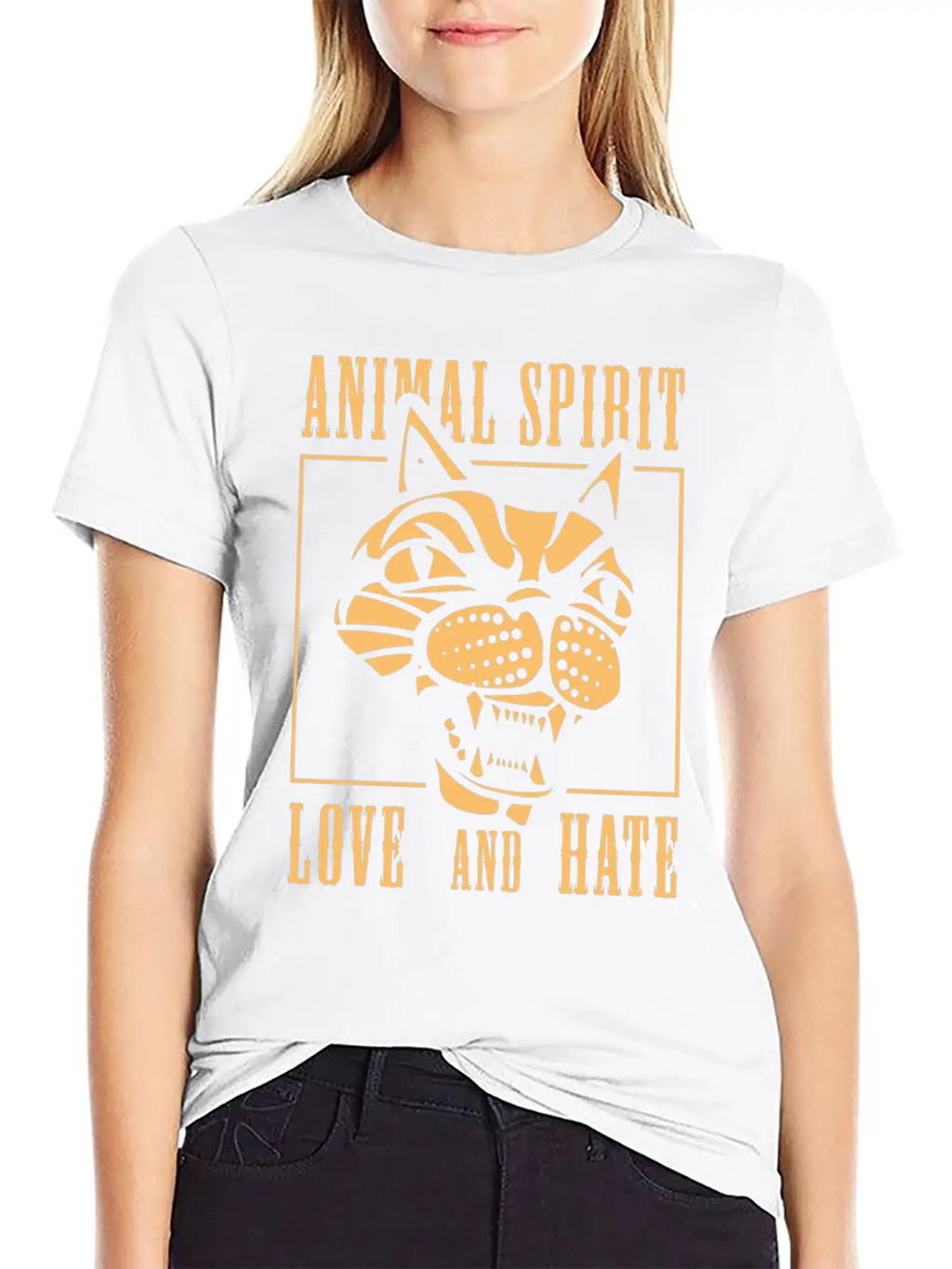 Animal Spirit Love And Hate Cat Unisex Casual T-Shirt – Clean Design For Daily Comfort