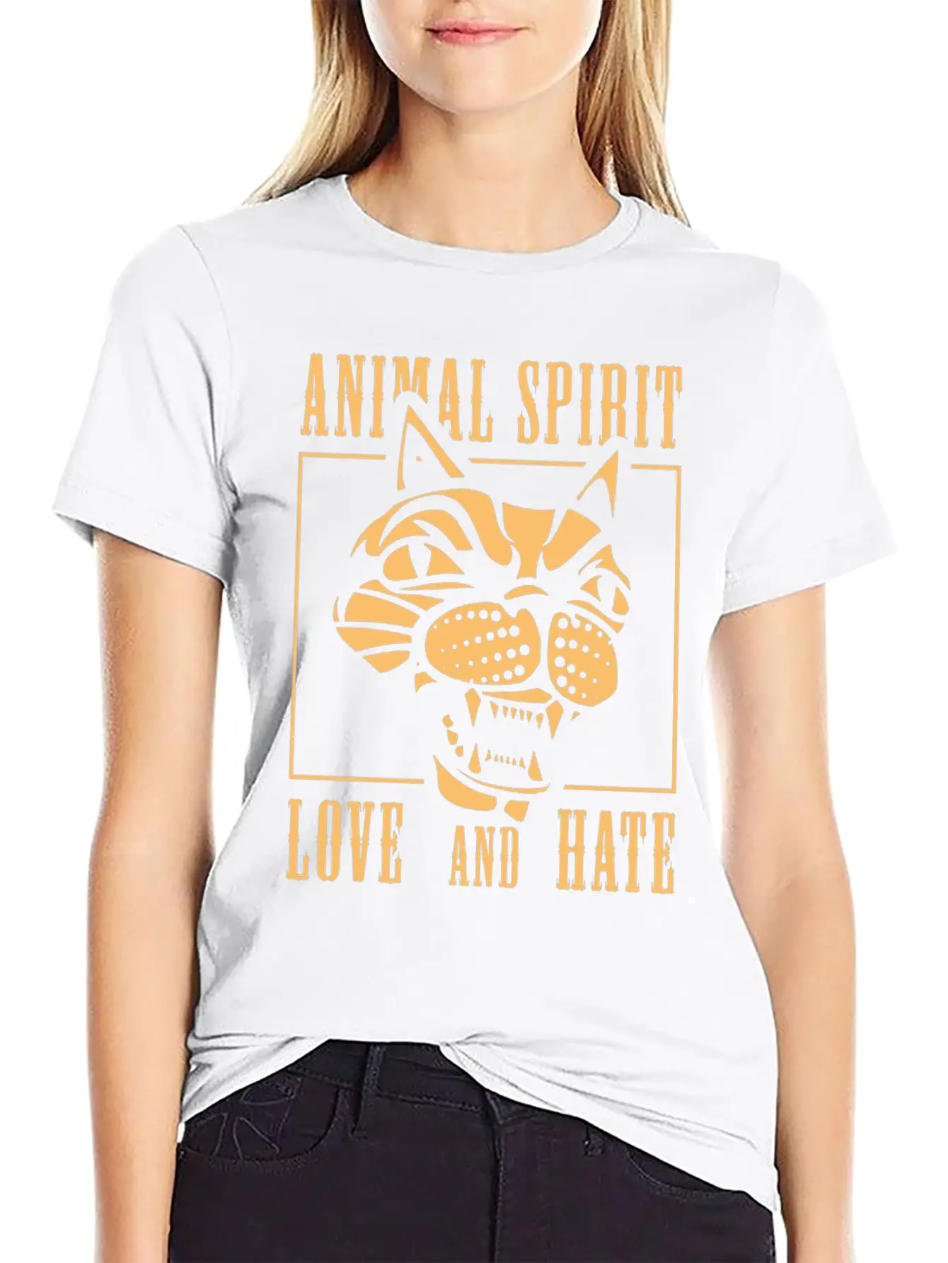 Animal Spirit Love And Hate Cat Unisex Casual T-Shirt – Clean Design For Daily Comfort