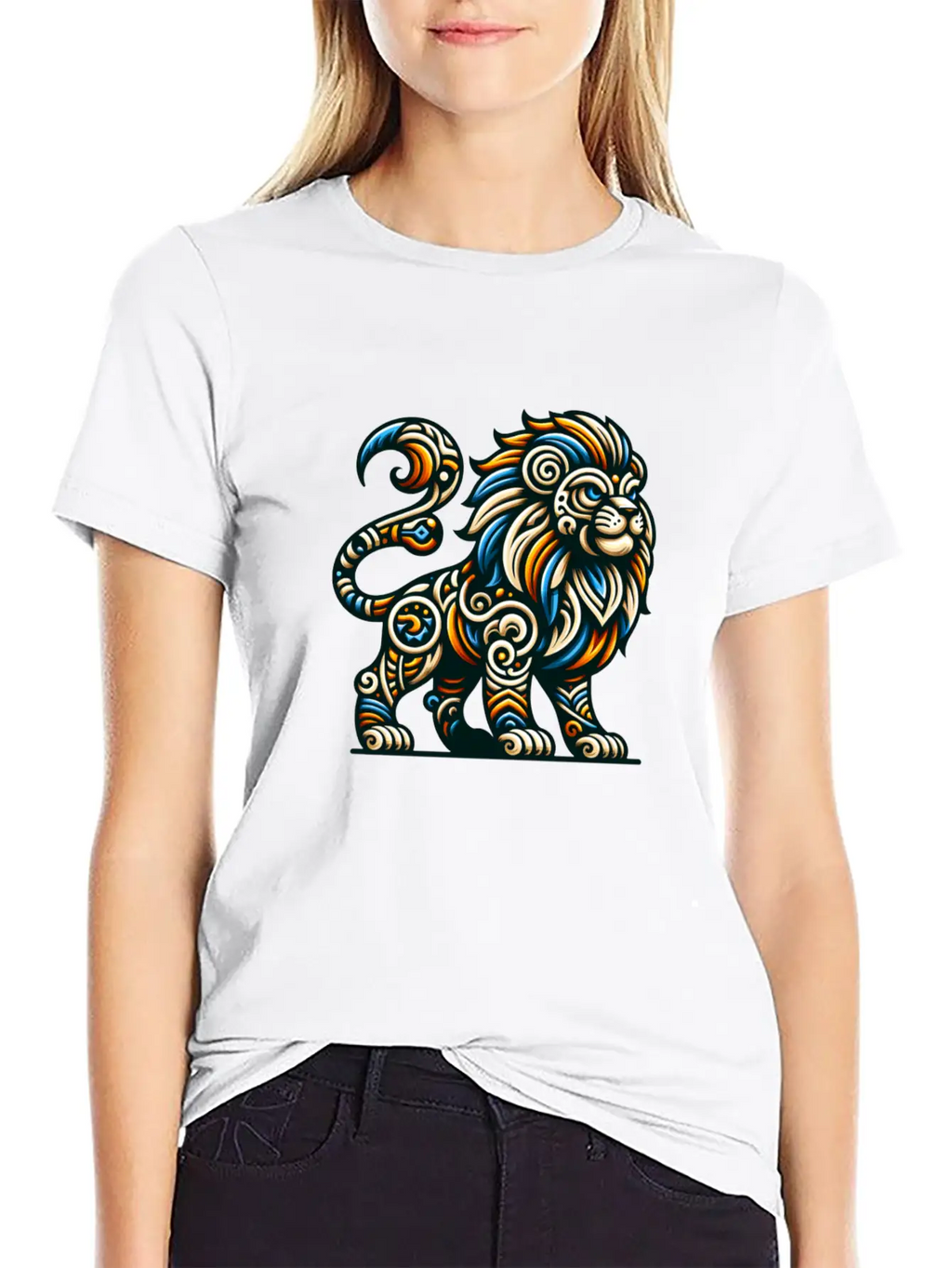 ANIMAL TOTEM - LION - 7 Lightweight Cotton T-Shirt – Daily Comfort Graphic Shirt