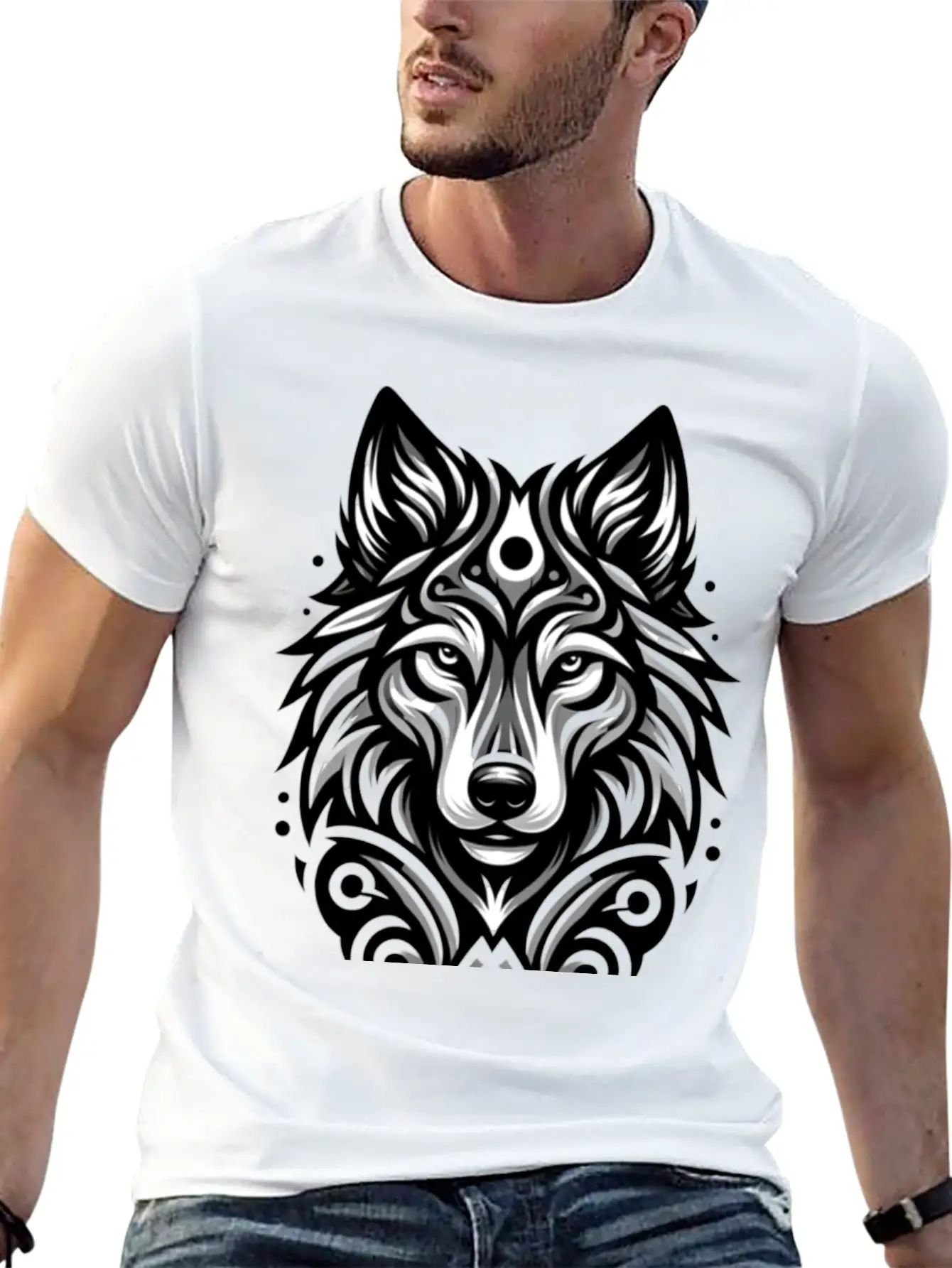 ANIMAL TOTEM - WOLF - 1 Classic Fit Graphic Tee For Daily Comfort – Unisex Cotton Shirt