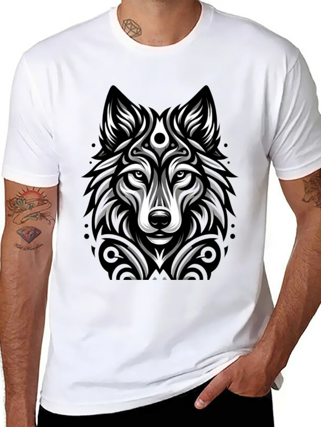 ANIMAL TOTEM - WOLF - 1 Classic Fit Graphic Tee For Daily Comfort – Unisex Cotton Shirt