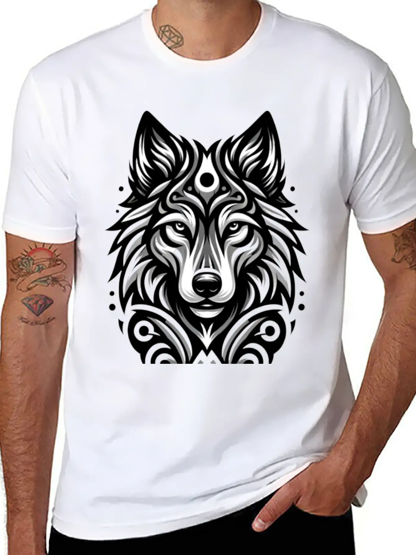 ANIMAL TOTEM - WOLF - 1 Classic Fit Graphic Tee For Daily Comfort – Unisex Cotton Shirt