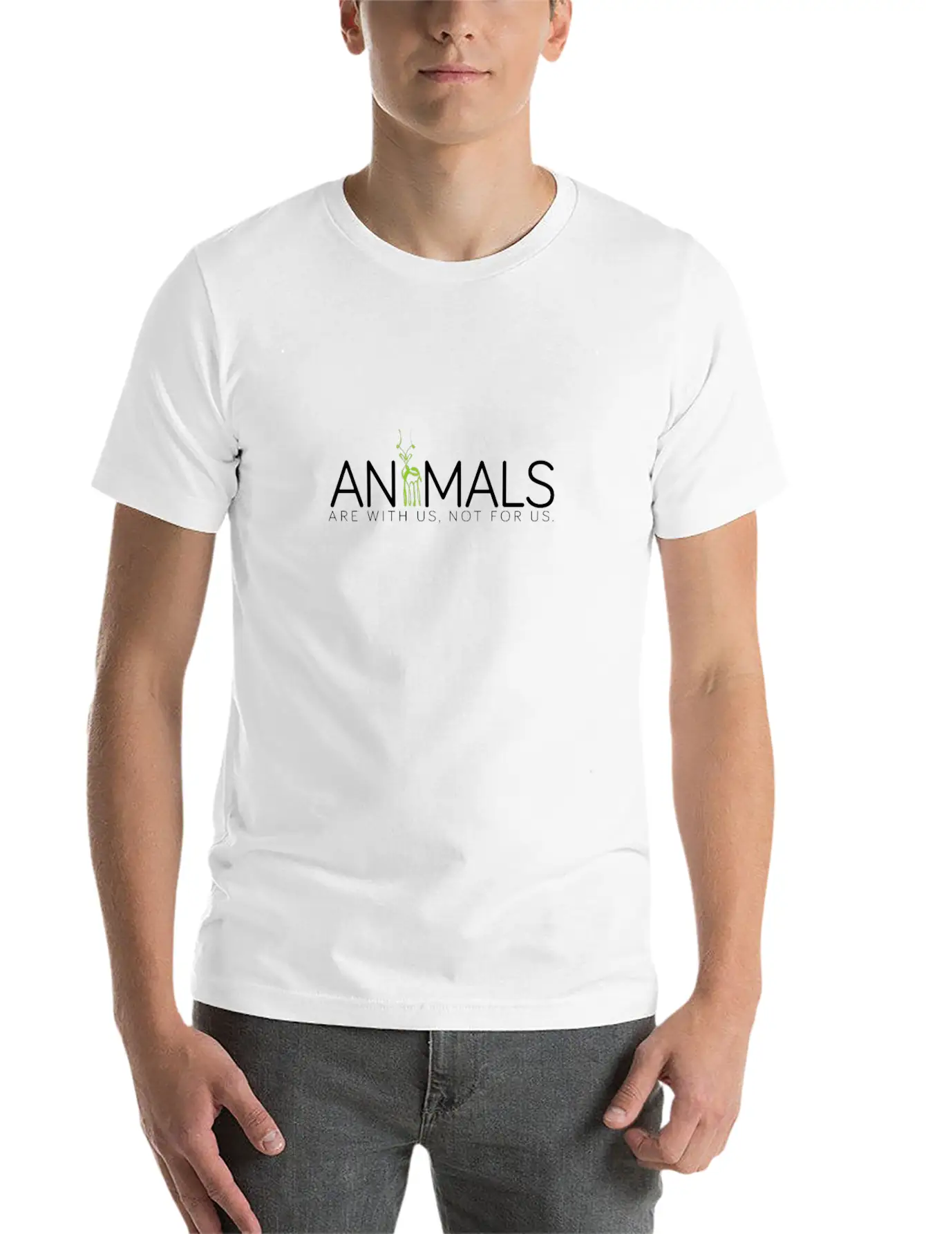 Animals Vegan Organic Save Planet Cruelty Veggie Stylish Everyday T-Shirt – Unisex Basic Cotton Tee