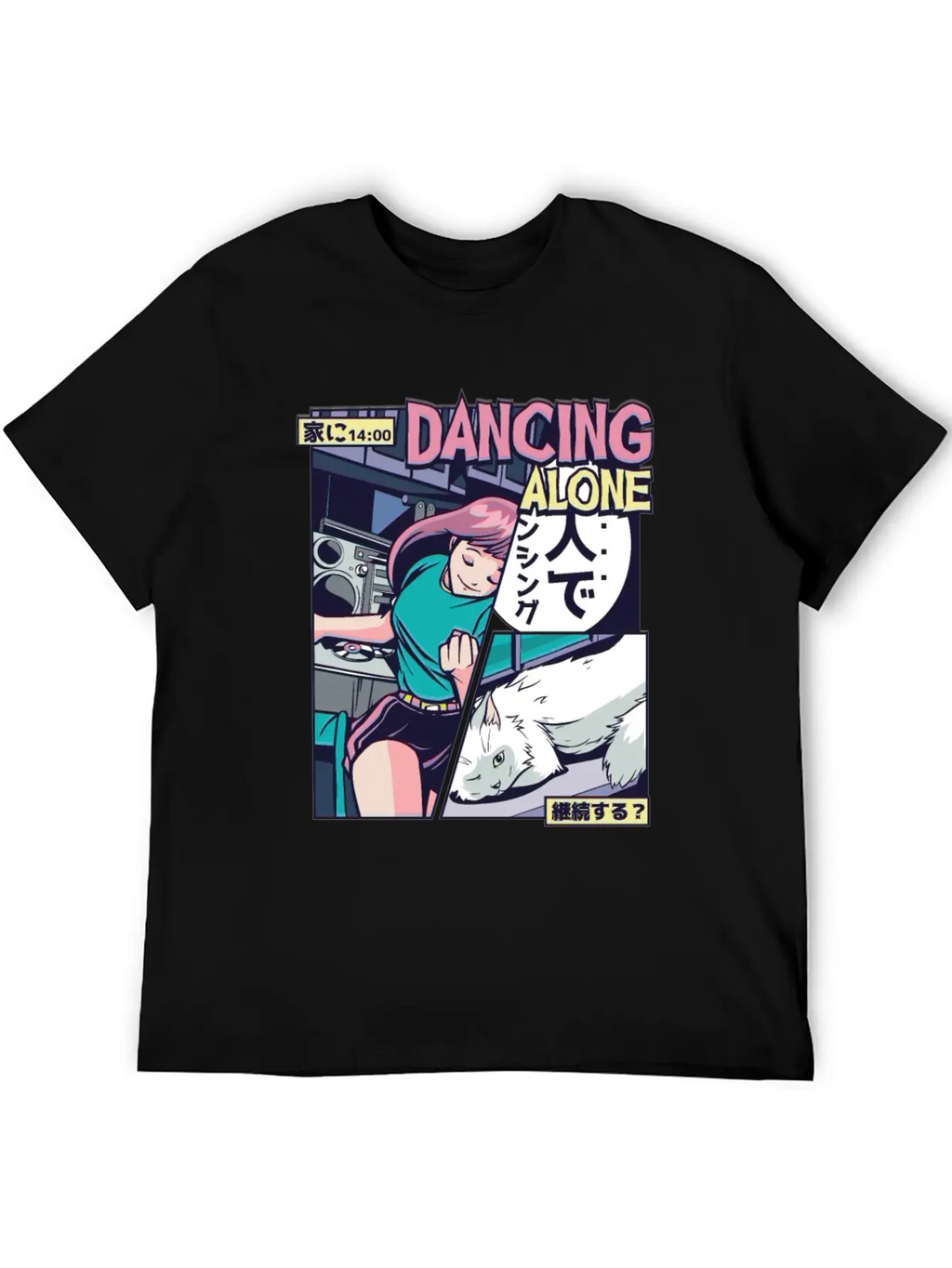 ANIME DANCING VAPORWAVE Breathable Graphic T-Shirt – Perfect For Casual Days