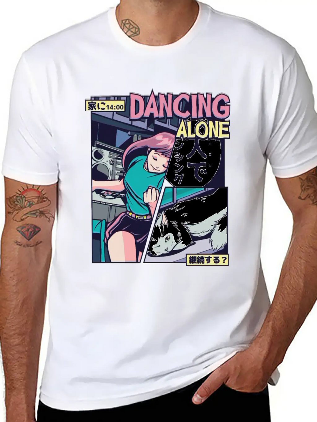ANIME DANCING VAPORWAVE Breathable Graphic T-Shirt – Perfect For Casual Days