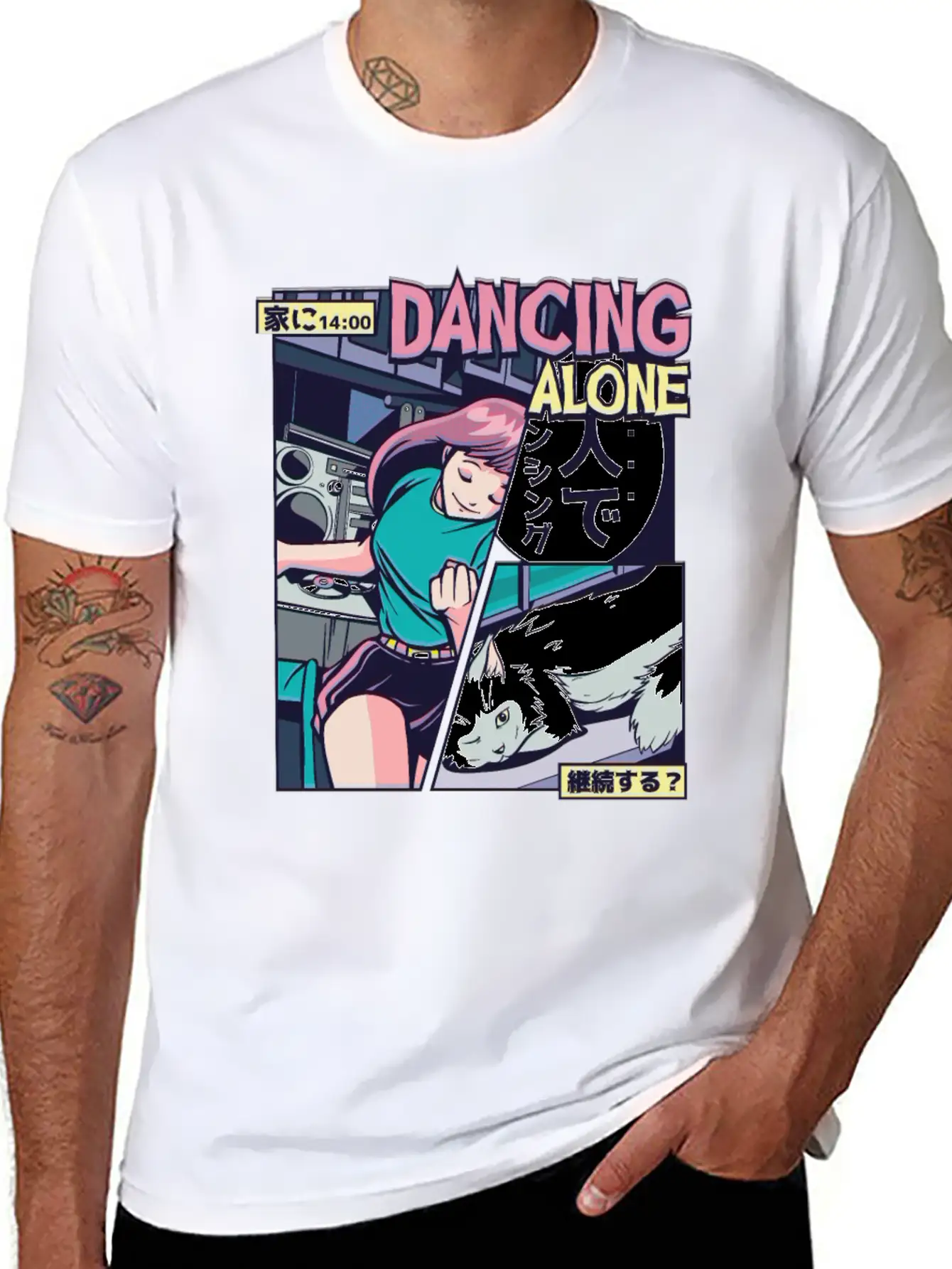 ANIME DANCING VAPORWAVE Breathable Graphic T-Shirt – Perfect For Casual Days
