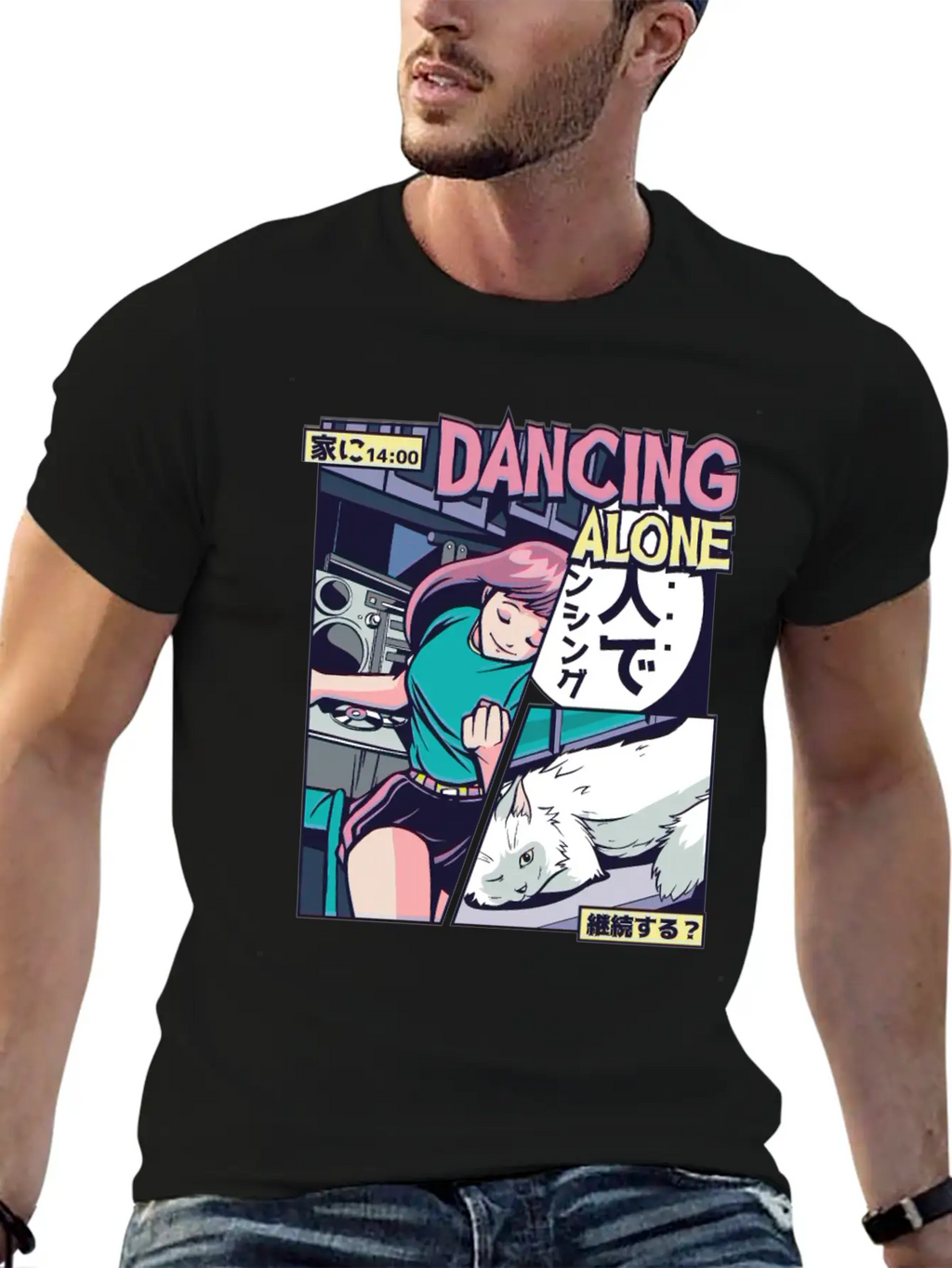 ANIME DANCING VAPORWAVE Breathable Graphic T-Shirt – Perfect For Casual Days