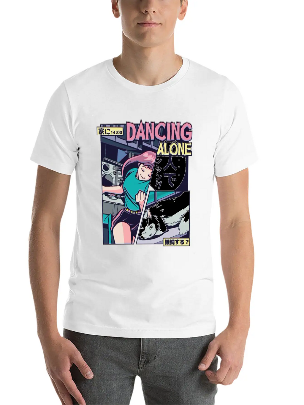 ANIME DANCING VAPORWAVE Breathable Graphic T-Shirt – Perfect For Casual Days