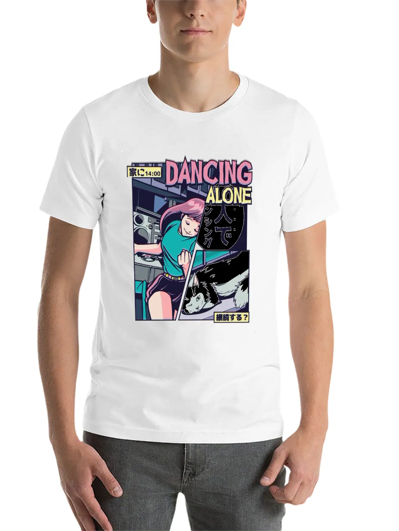 ANIME DANCING VAPORWAVE Breathable Graphic T-Shirt – Perfect For Casual Days