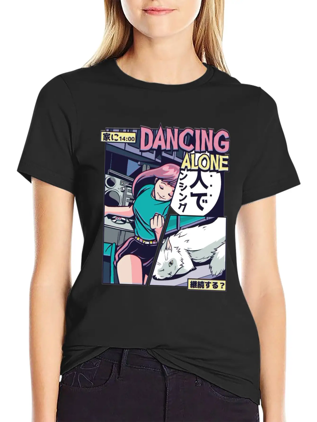 ANIME DANCING VAPORWAVE Breathable Graphic T-Shirt – Perfect For Casual Days