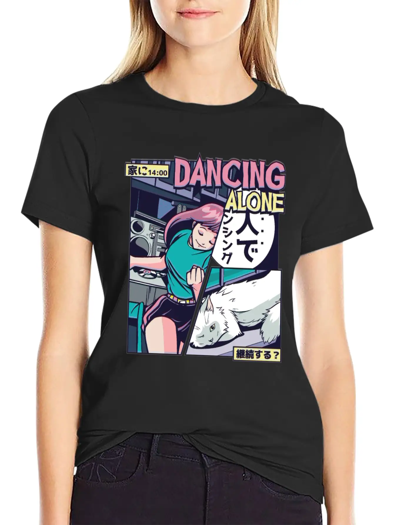 ANIME DANCING VAPORWAVE Breathable Graphic T-Shirt – Perfect For Casual Days