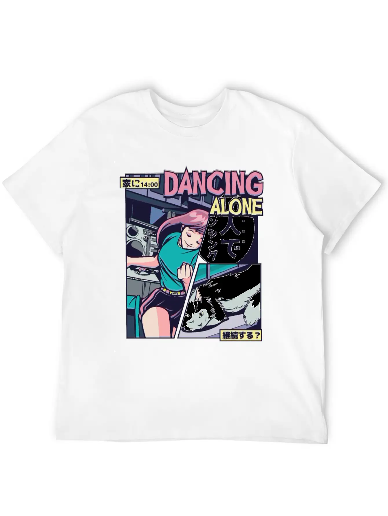 ANIME DANCING VAPORWAVE Breathable Graphic T-Shirt – Perfect For Casual Days