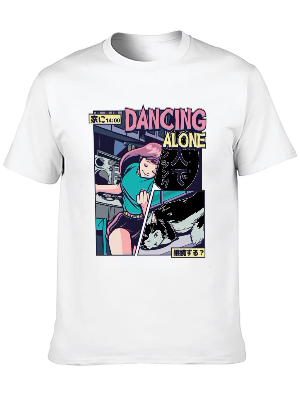 ANIME DANCING VAPORWAVE Breathable Graphic T-Shirt – Perfect For Casual Days