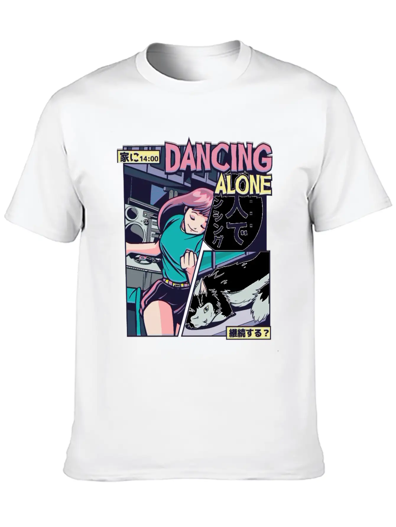 ANIME DANCING VAPORWAVE Breathable Graphic T-Shirt – Perfect For Casual Days
