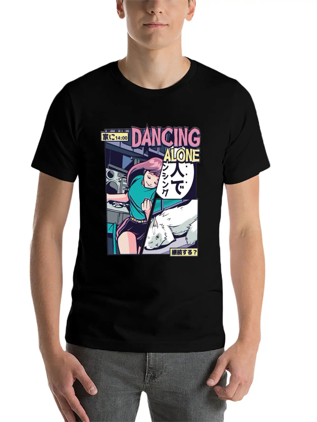 ANIME DANCING VAPORWAVE Breathable Graphic T-Shirt – Perfect For Casual Days