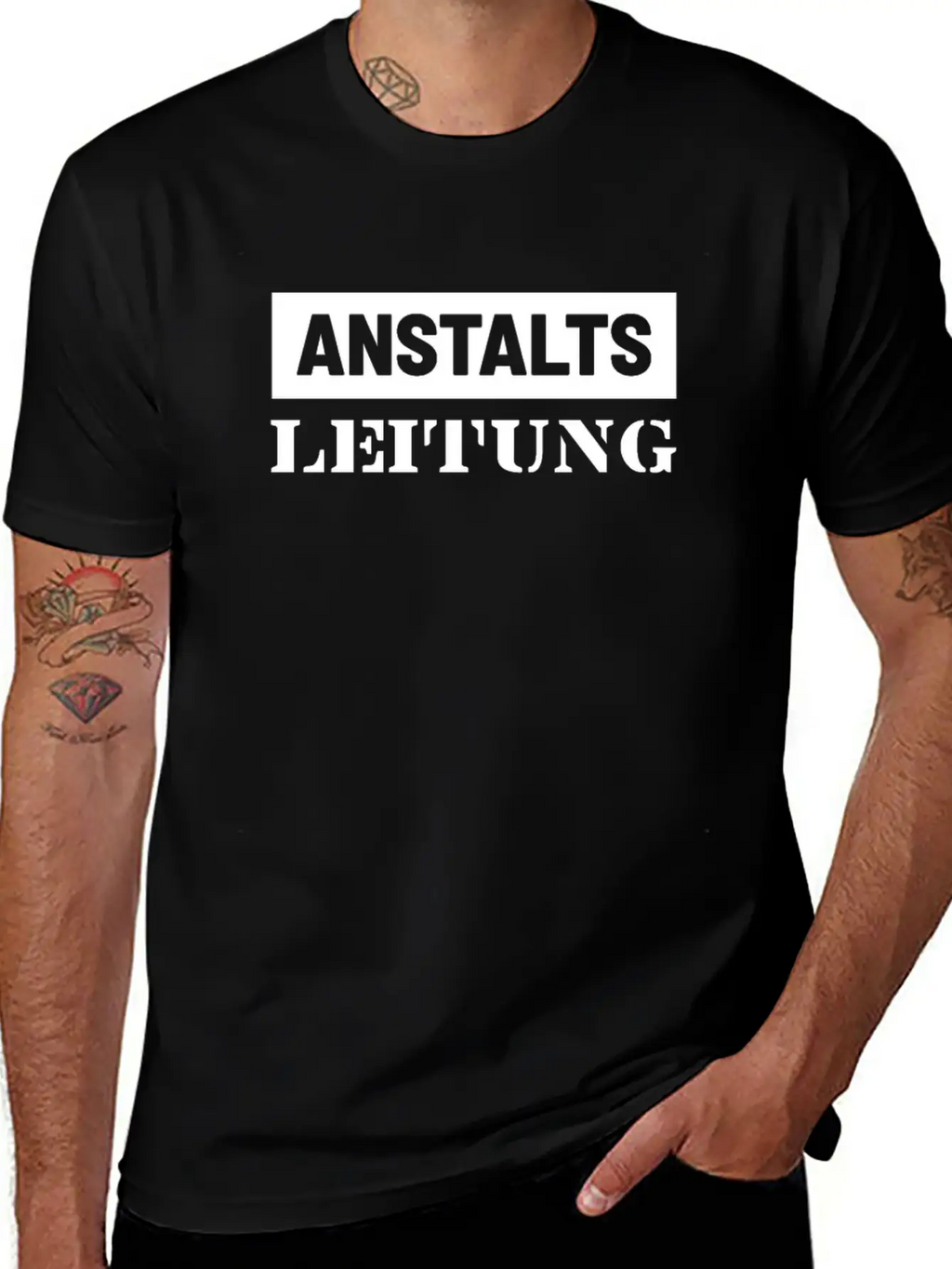 Anstalts Leitung Classic Crew Neck Graphic Tee – Everyday Minimal Look