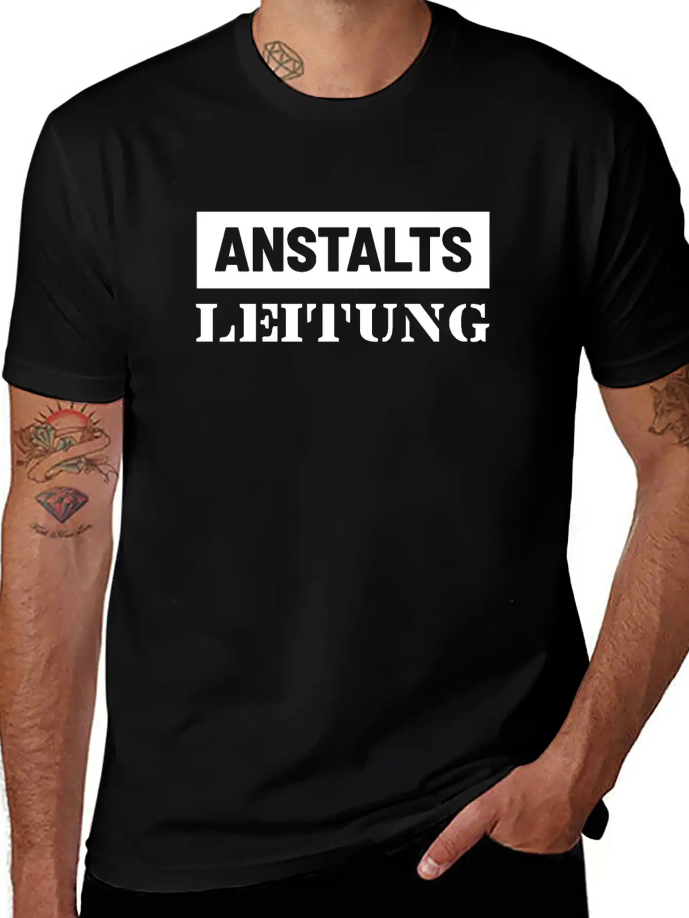 Anstalts Leitung Classic Crew Neck Graphic Tee – Everyday Minimal Look