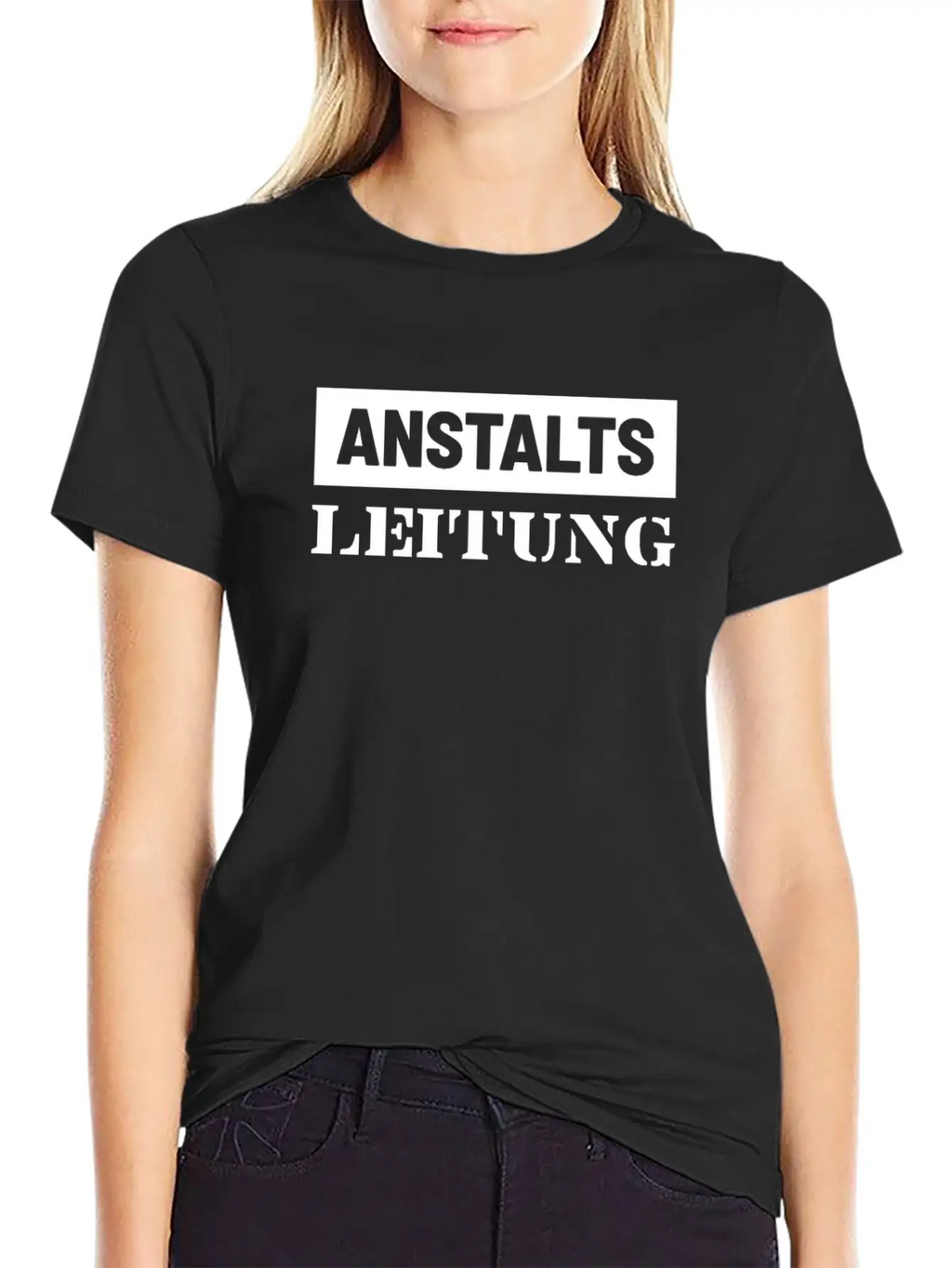 Anstalts Leitung Classic Crew Neck Graphic Tee – Everyday Minimal Look