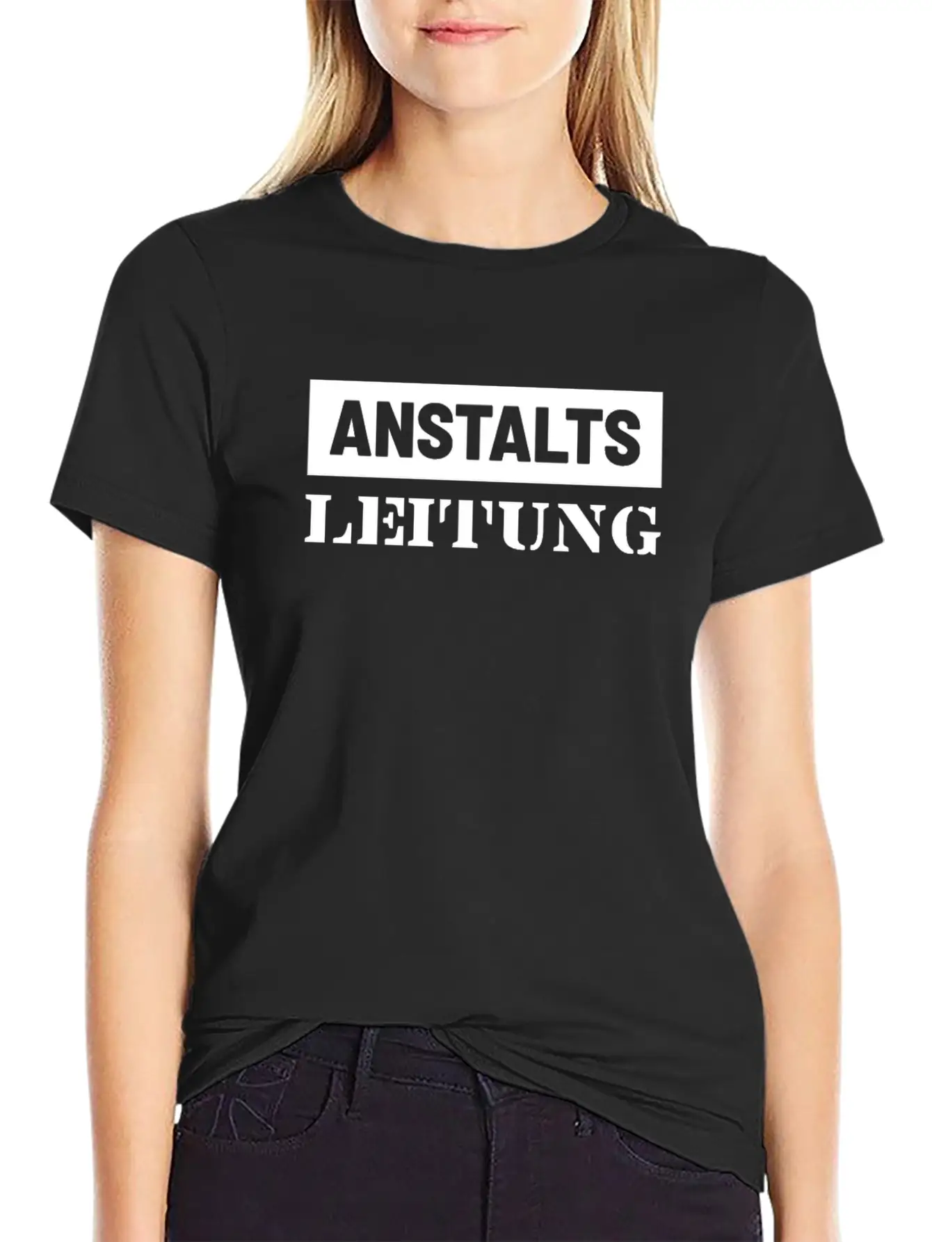 Anstalts Leitung Classic Crew Neck Graphic Tee – Everyday Minimal Look