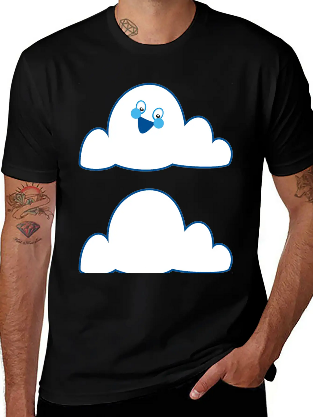 Anthropomorphic Cloud Breathable Graphic T-Shirt – Perfect For Casual Days