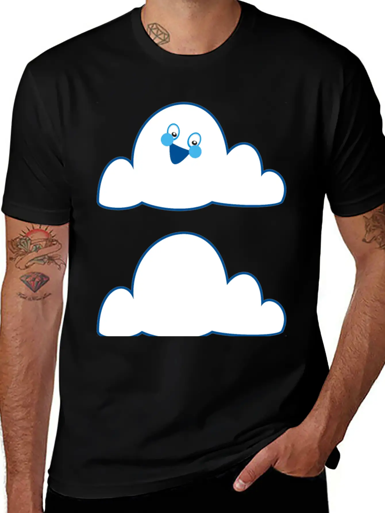 Anthropomorphic Cloud Breathable Graphic T-Shirt – Perfect For Casual Days
