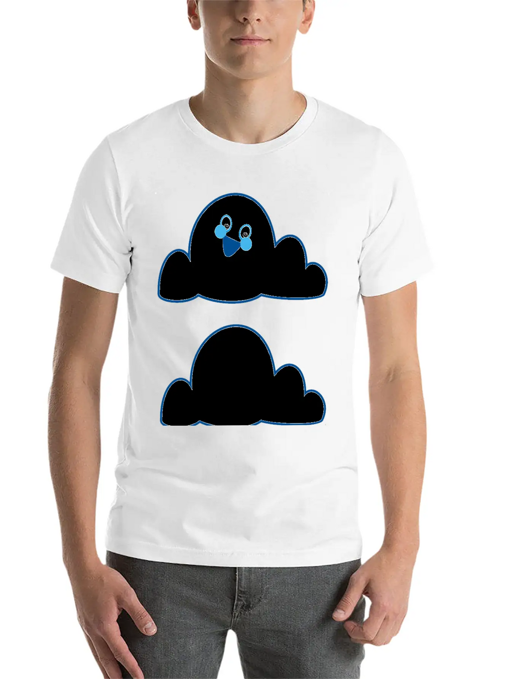 Anthropomorphic Cloud Breathable Graphic T-Shirt – Perfect For Casual Days