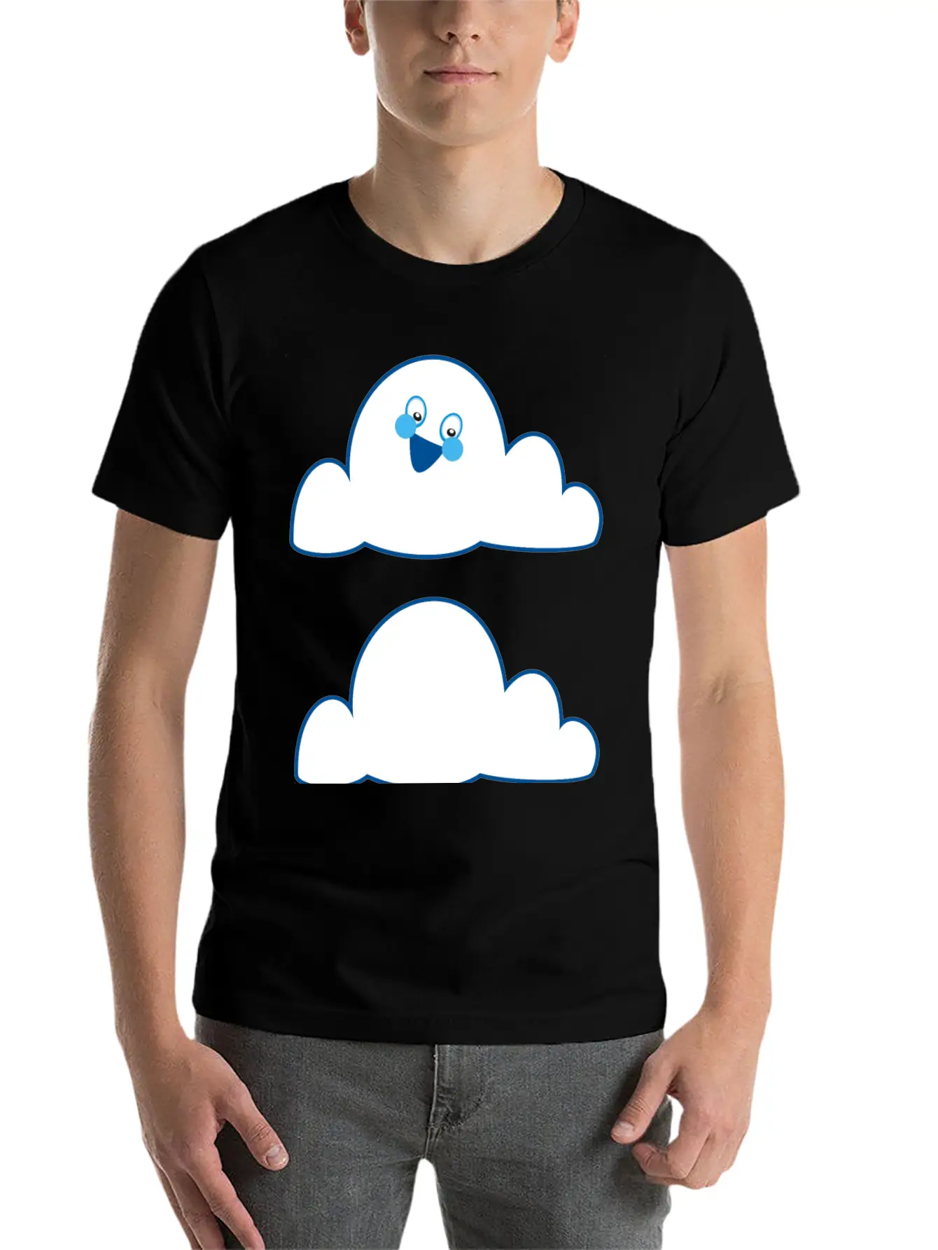Anthropomorphic Cloud Breathable Graphic T-Shirt – Perfect For Casual Days